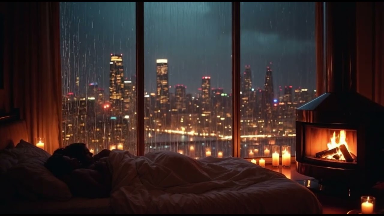Sleeping Raining Fireplace Vibe