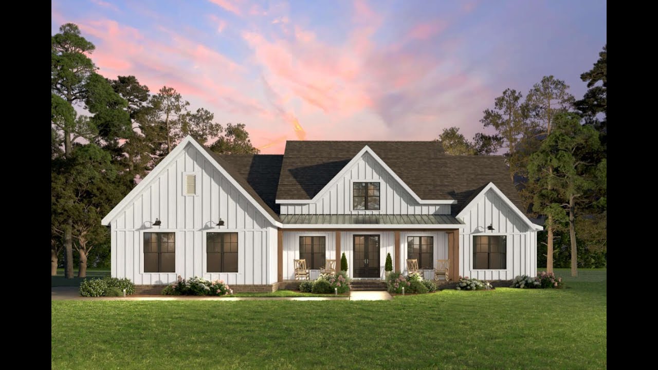 Exclusive Design Modern Farmhouse | 4 Beds & 3.5 Baths | Plan 009-00316