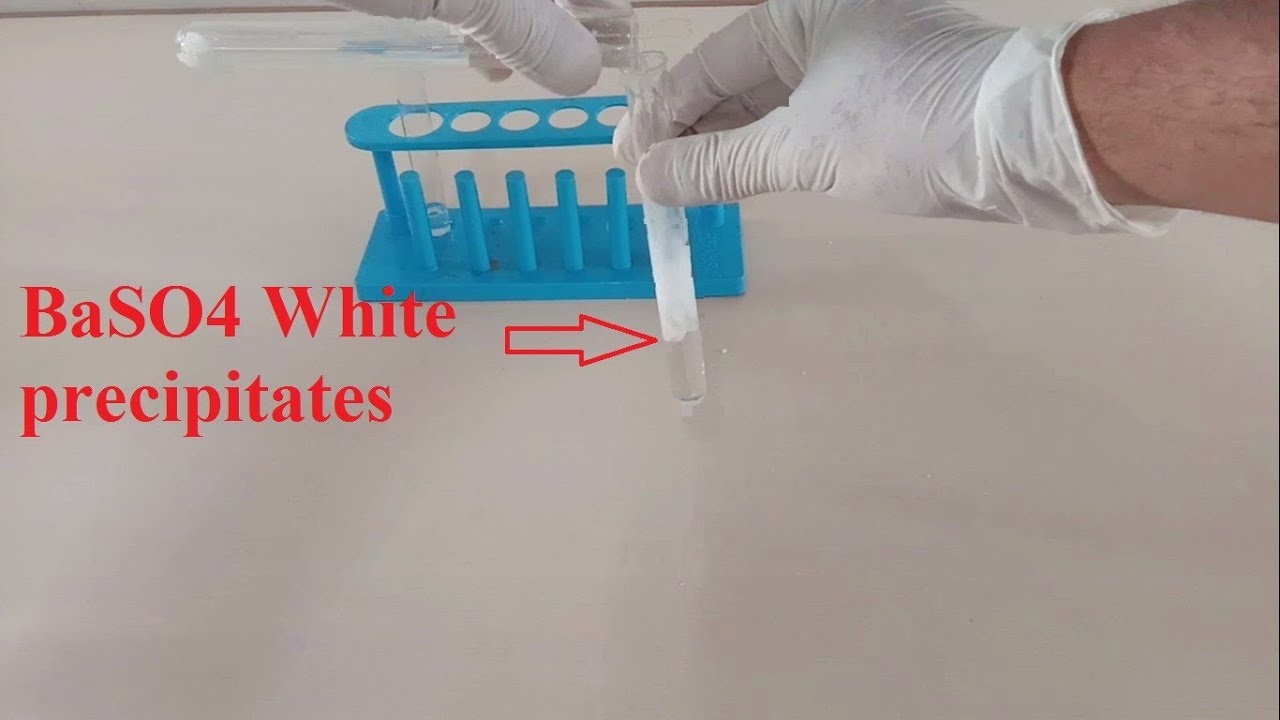 English | Precipitation reaction between Ba(NO3)2 and Na2SO4 | BaSO4 white ppt | Chemistry Demo