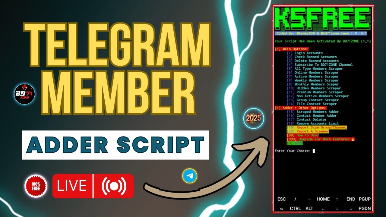 Telegram New Free Member Adder Script For 2025⚡/ Per Account Add 50/ No Account Ban | Live Proof 🔴