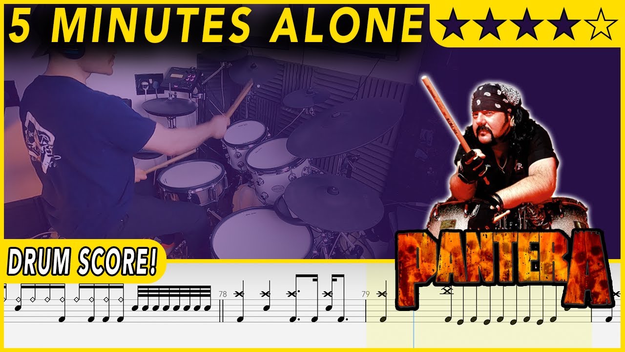 5 Minutes Alone - Pantera | DRUM SCORE Sheet Music | #627 DRUMSCRIBE