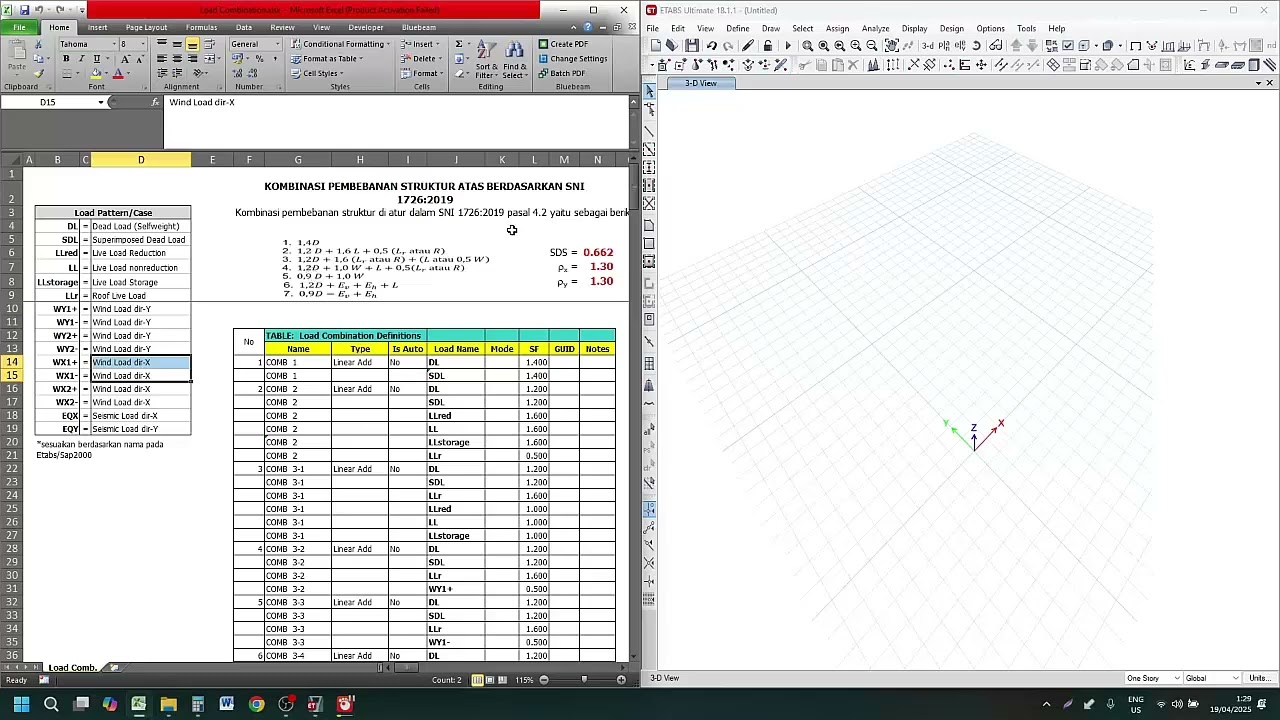 Tips & Trik - Cara Membuat Kombinasi Pembebanan secara Mudah dan Cepat di Etabs/Sap2000