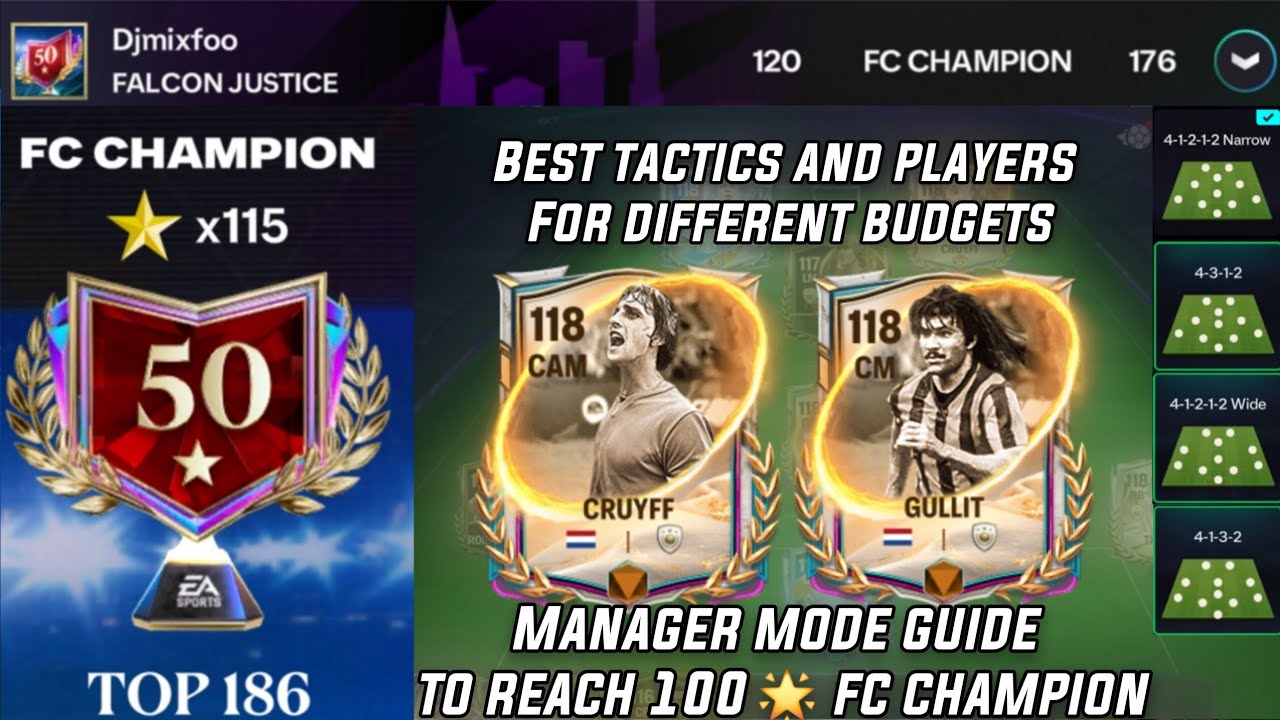 115 🌟 ТОП 41212 РУКОВОДСТВО ПО ТАКТИЧЕСКОМУ РЕЖИМУ МЕНЕДЖЕРА В FIFA CHAMPION FC MOBILE 26 И ЛУЧШИ...