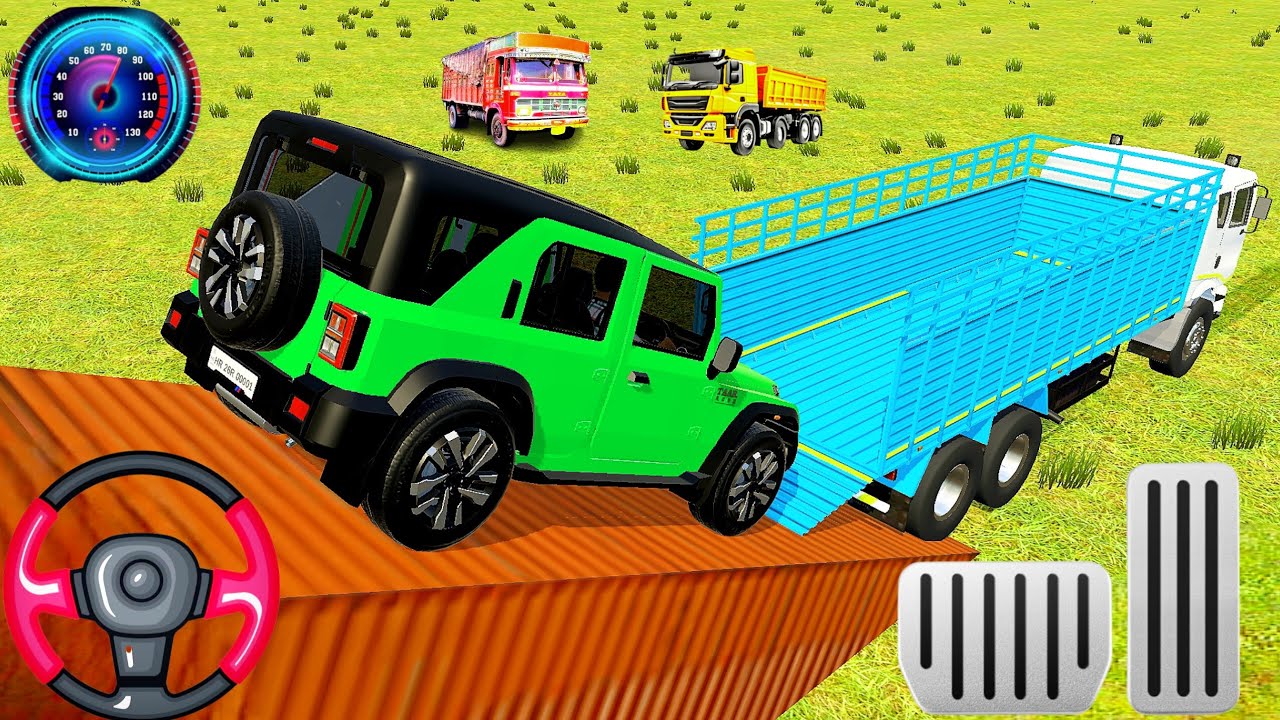 🔴❤️😂😘 DRIVE TRACK AND UNLOADING MONSTER THAR IN INDIAN SIMULATOR GAME #tractor#jcb#dumpur