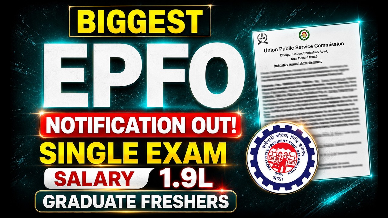 🚨EPFO APFC Notification 2026 Out | Single Exam 😱 1.9L Salary | Freshers Graduate Apply. Big Chance
