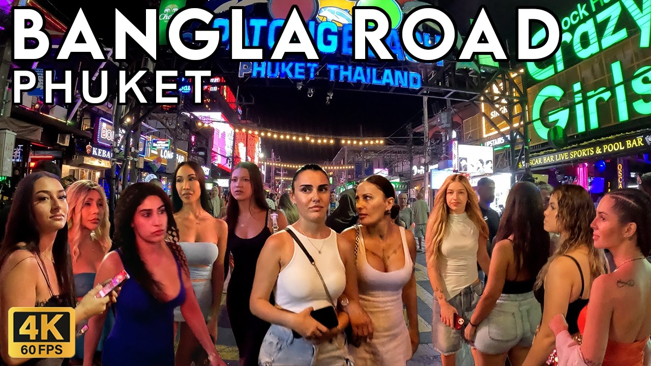 Epic Bangla Road Phuket Nightlife - Neon Lights & Night Atmosphere - Walking Tourist 4K