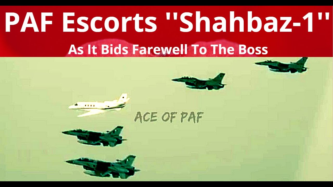 ACM Mujahid Anwar Khan&rsquo;s last flight as Air Chief flanked by Falcons
