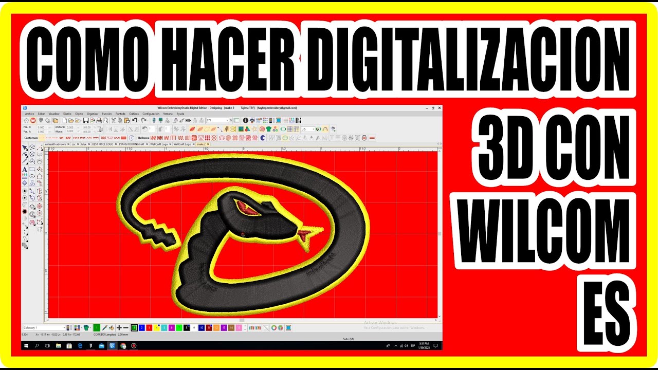 COMO HACER UNA DIGITALIZACION DE BORDADO 3D - COMO HACER UN PONCHADO 3D - MATRIZ DE BORDADO 3D
