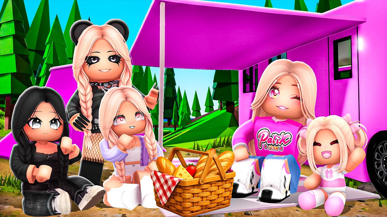 NASZ WSP&Oacute;LNY WYJAZD NA CAMPING z MAŁĄ AMI i PIĘCIORACZKAMI na BROOKHAVEN w ROBLOX!