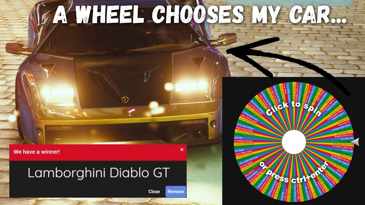 Asphalt Legends MP2 but a wheel decides which car I use...