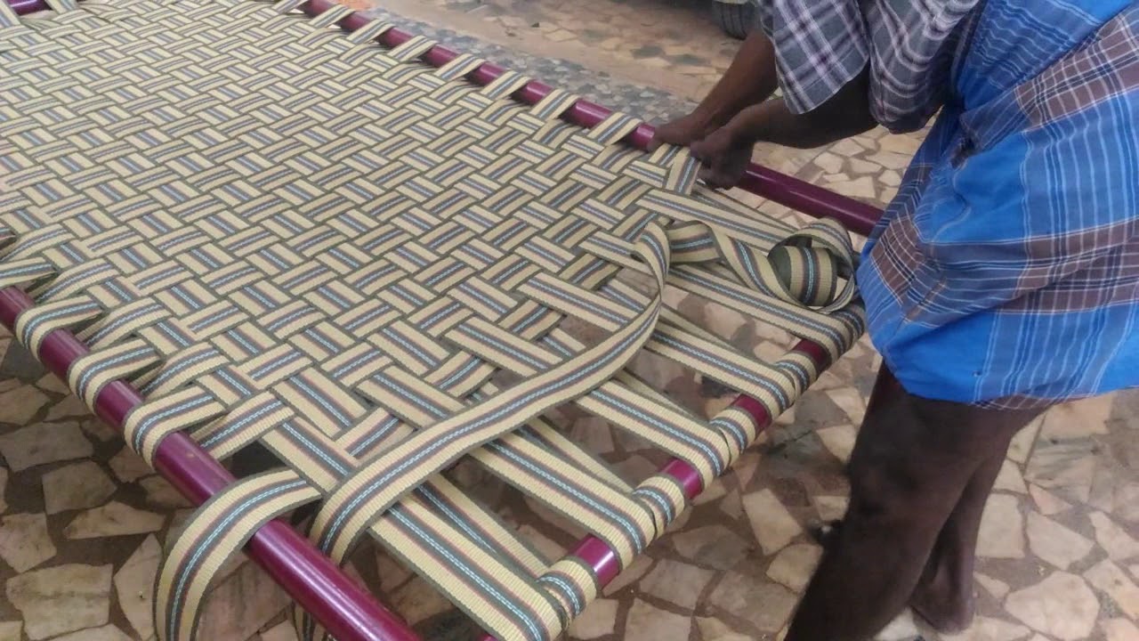 Tap Patti cot belt type cot weaving/How they make belt cot/Paati belt cot making at home/Cotknitting
