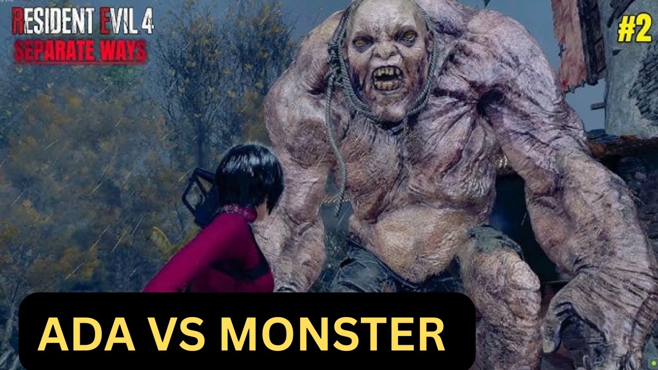 Ada Wong vs Giant Monster Boss Fight.. Giant Monster Boss Resident Evil 4 Remake Separate Ways #3