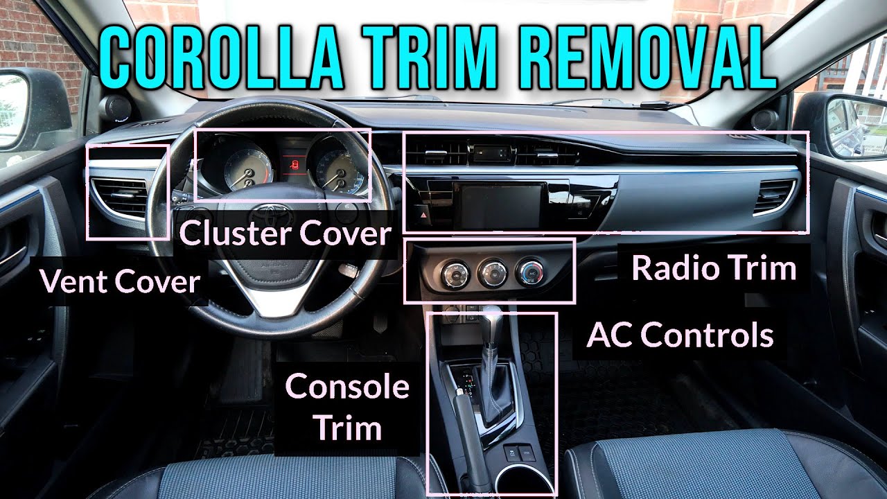 Снятие обшивки Corolla 2014–2018 годов: обшивка радиоприемника, обшивка кондиционера, обшивка цен...