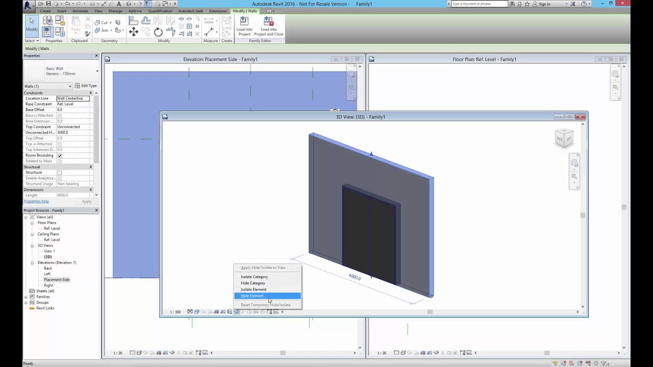 วิธีสร้าง Revit Family Door (ประตู)