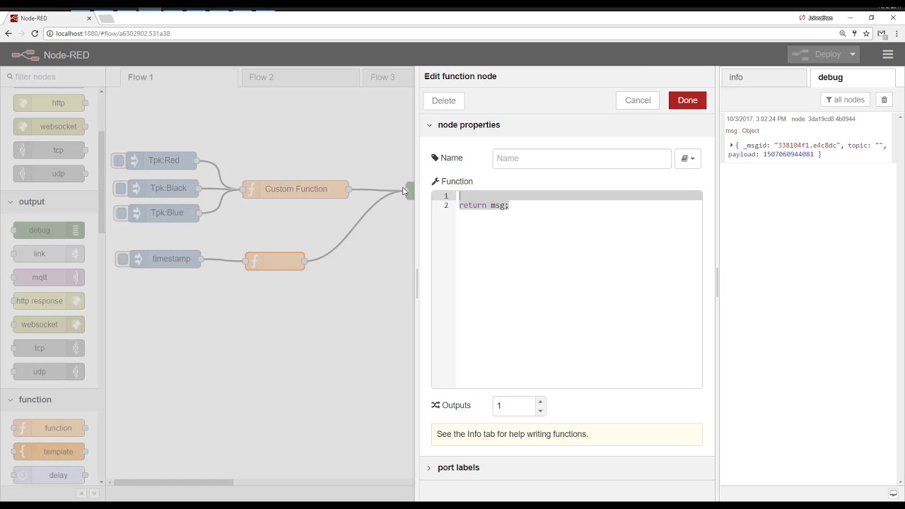 Node-Red Functions