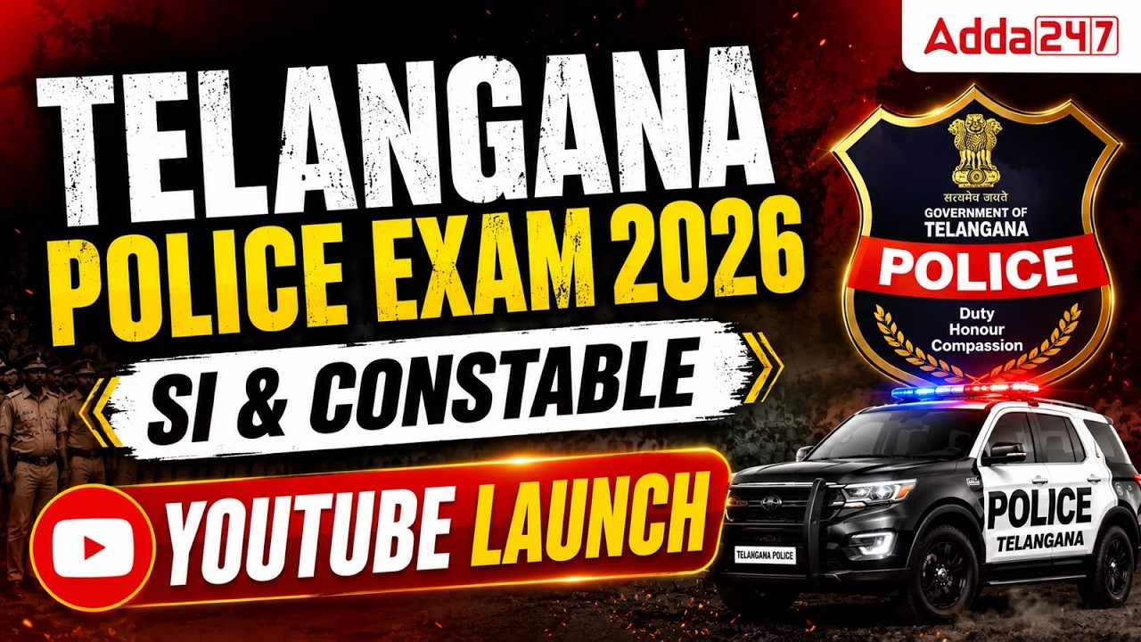 TG Police Constable, SI Notification 2026 |🚀 YouTube Launch for FREE Preparation | Adda247 Telugu