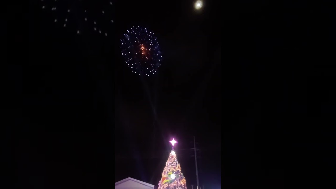 Philippine colleges of science and technology! Lightning of Christmas tree and fire works display!