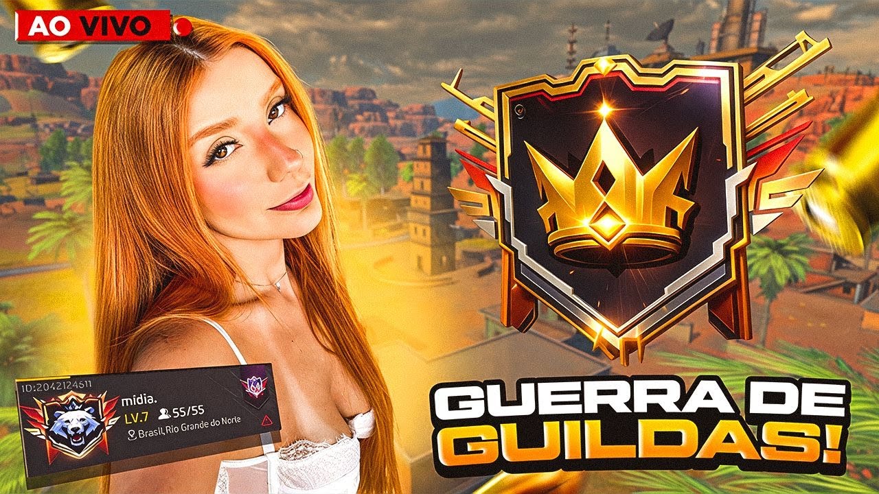 TOP BRASIL NO GUERRA DE GUILDAS 🔥 MAIOR TAXA DE HS 🔥 merine lives free fire