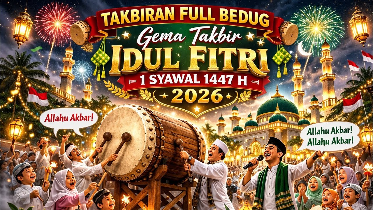 Takbiran Idul Fitri terbaru 2026 - 1 Syawal 1447 H - Nonstop Paling merdu