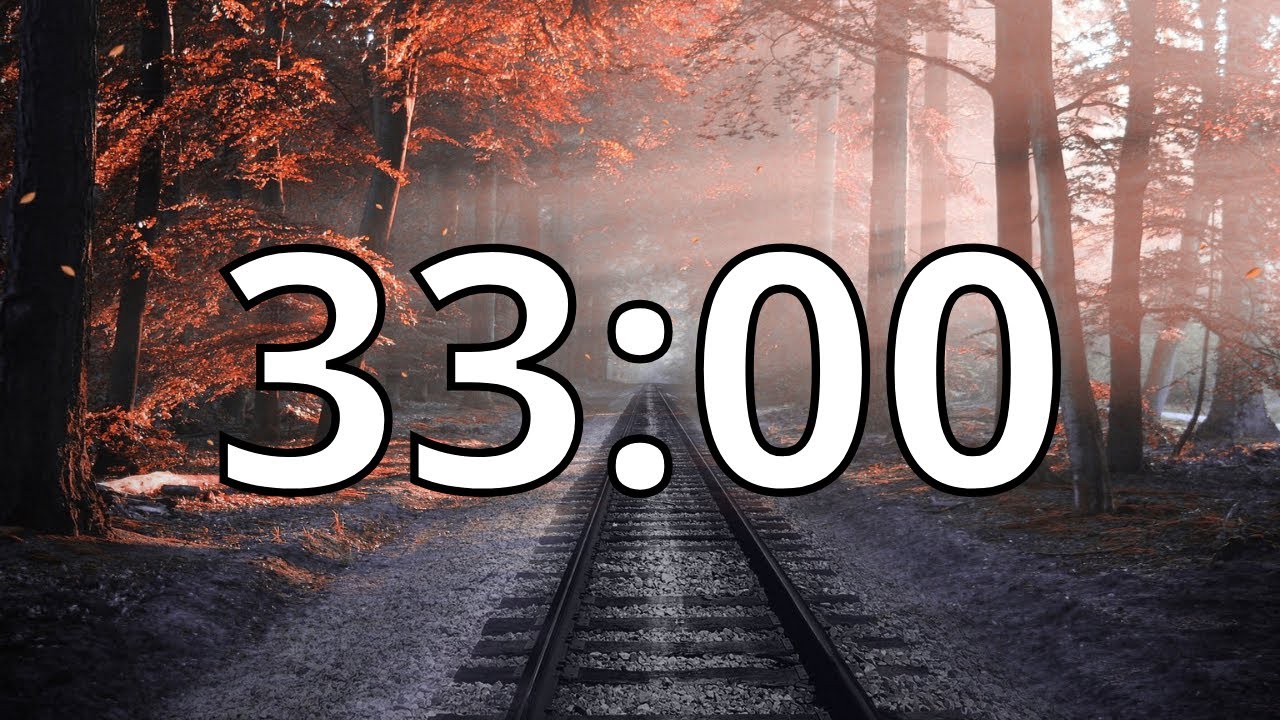 33 Minutes Autumn/Fall Countdown Timer With Music and Alarm (Simple Beep)