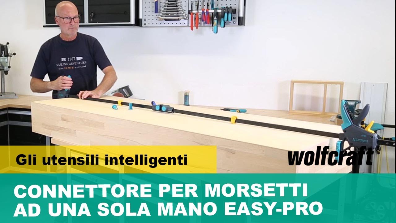Connettore per unire due morsetti per uso ad una sola mano |wolfcraft
