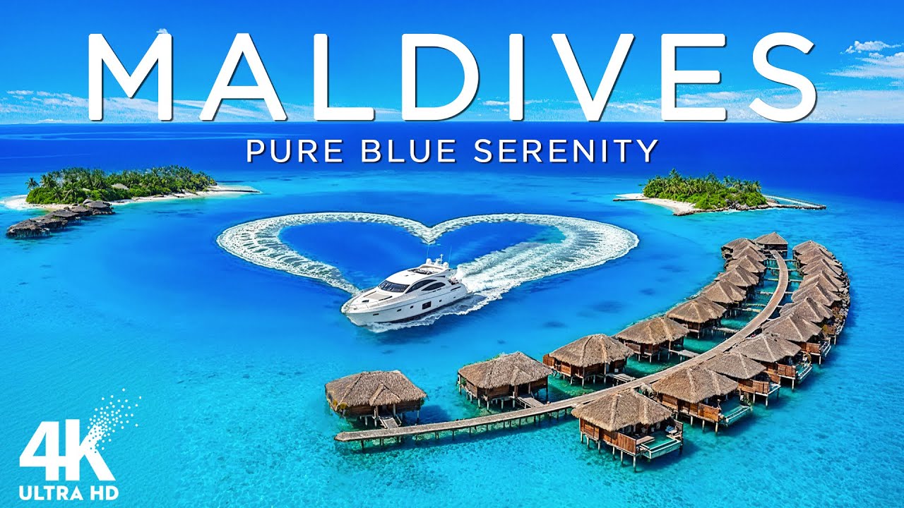 MALDIVES ISLAND PARADISE IN 4K DRONE FOOTAGE | Luxury Overwater Villas & Stunning Blue Ocean Views