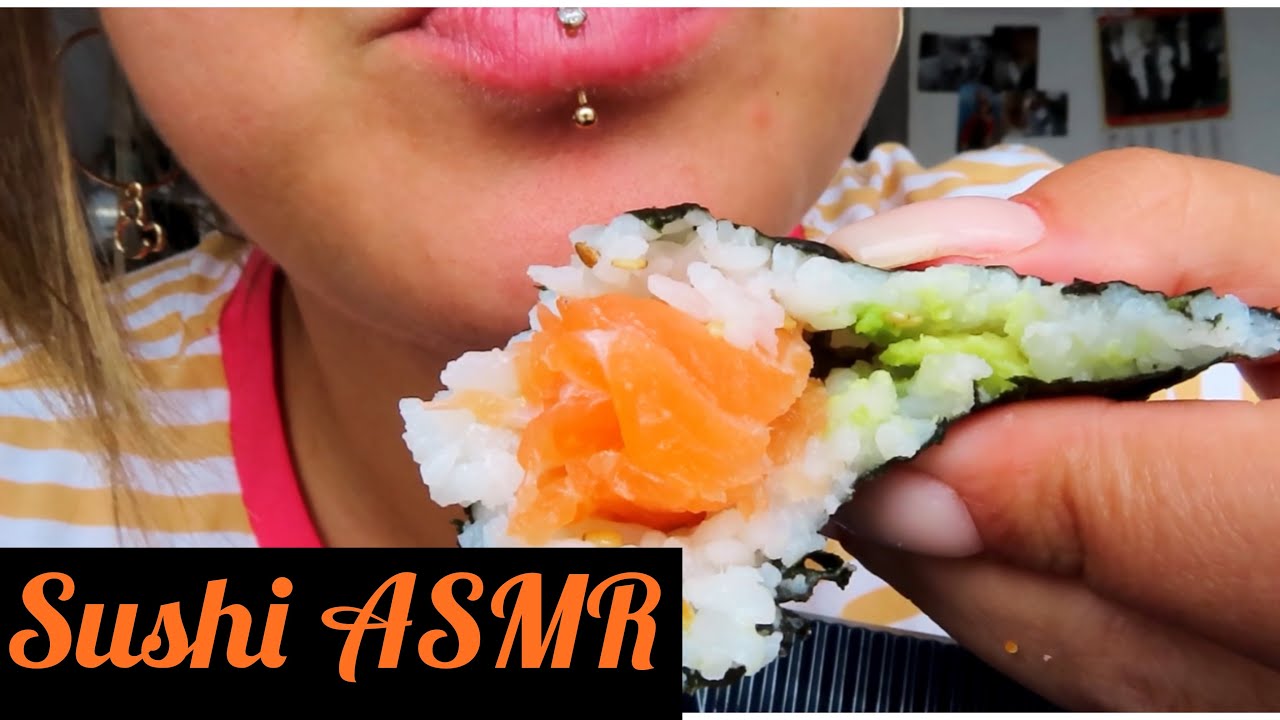 ASMR : Salmon SASHIMI + Tobiko Eggs + Cone SUSHI 🍣 EATING SOUNDS ITA