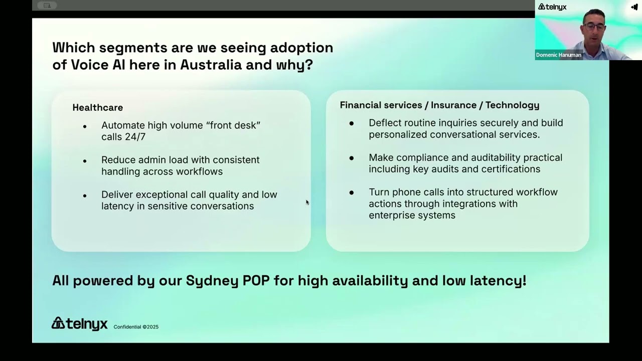 Voice AI for Australian enterprises webinar with healthcare demo