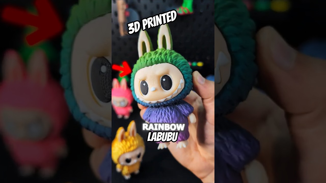 3D Printed Rainbow Labubu 