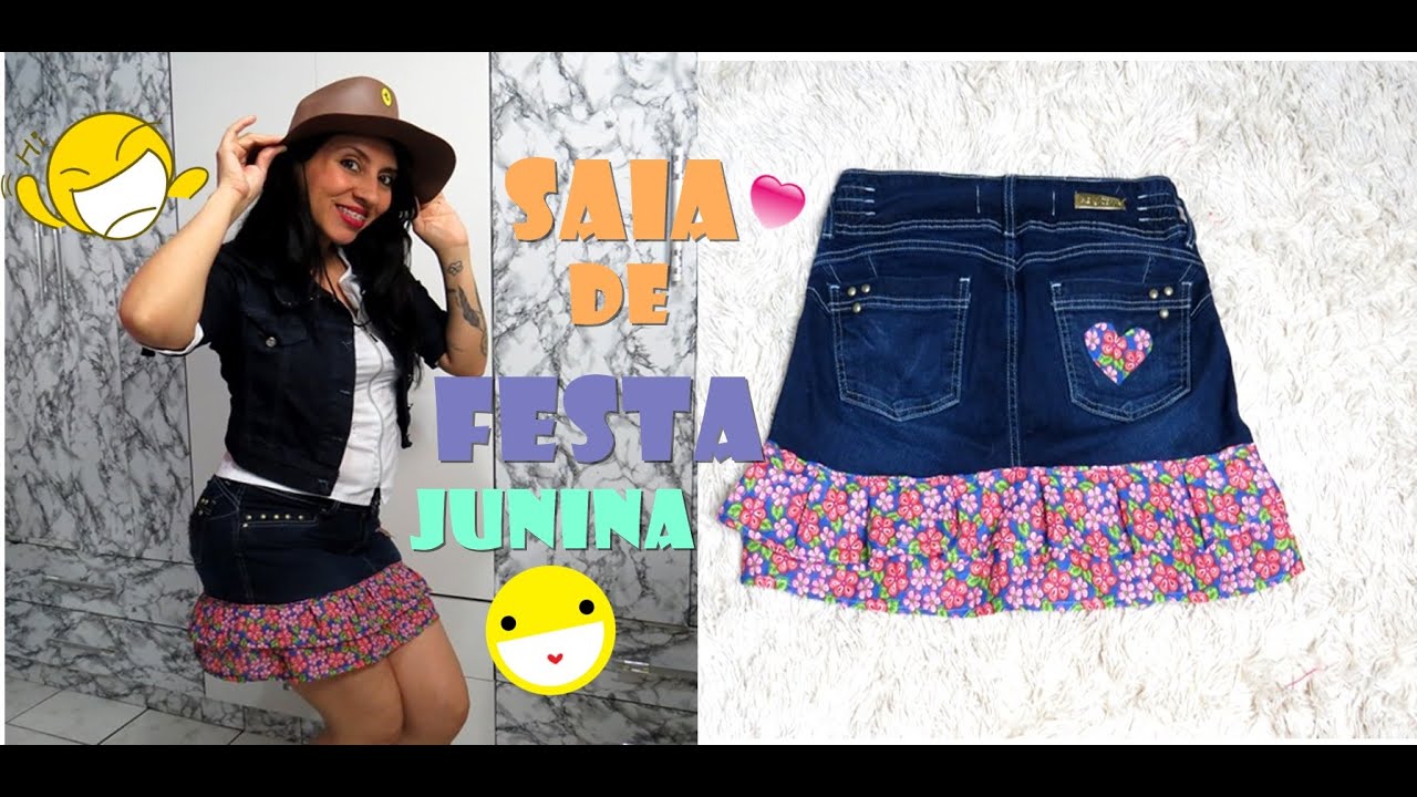 Saia para festa junina\Bermuda vira saia