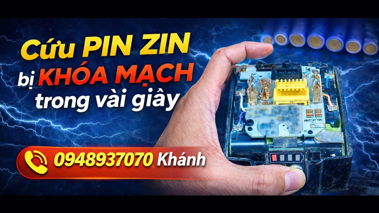 Cứu pin hãng makita 18V lỗi Khoá mạch - LH Shopkhanh 0948937070