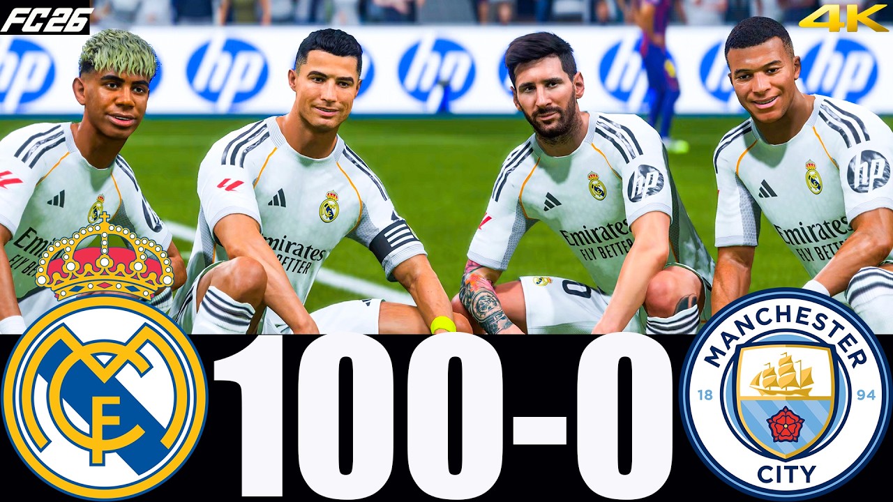 FC 26 -MESSI RONALDO NEYMAR & MBAPPE | ALL STARS | REAL MADRID 100-0 BARCELONA | UCL FINAL #fc26