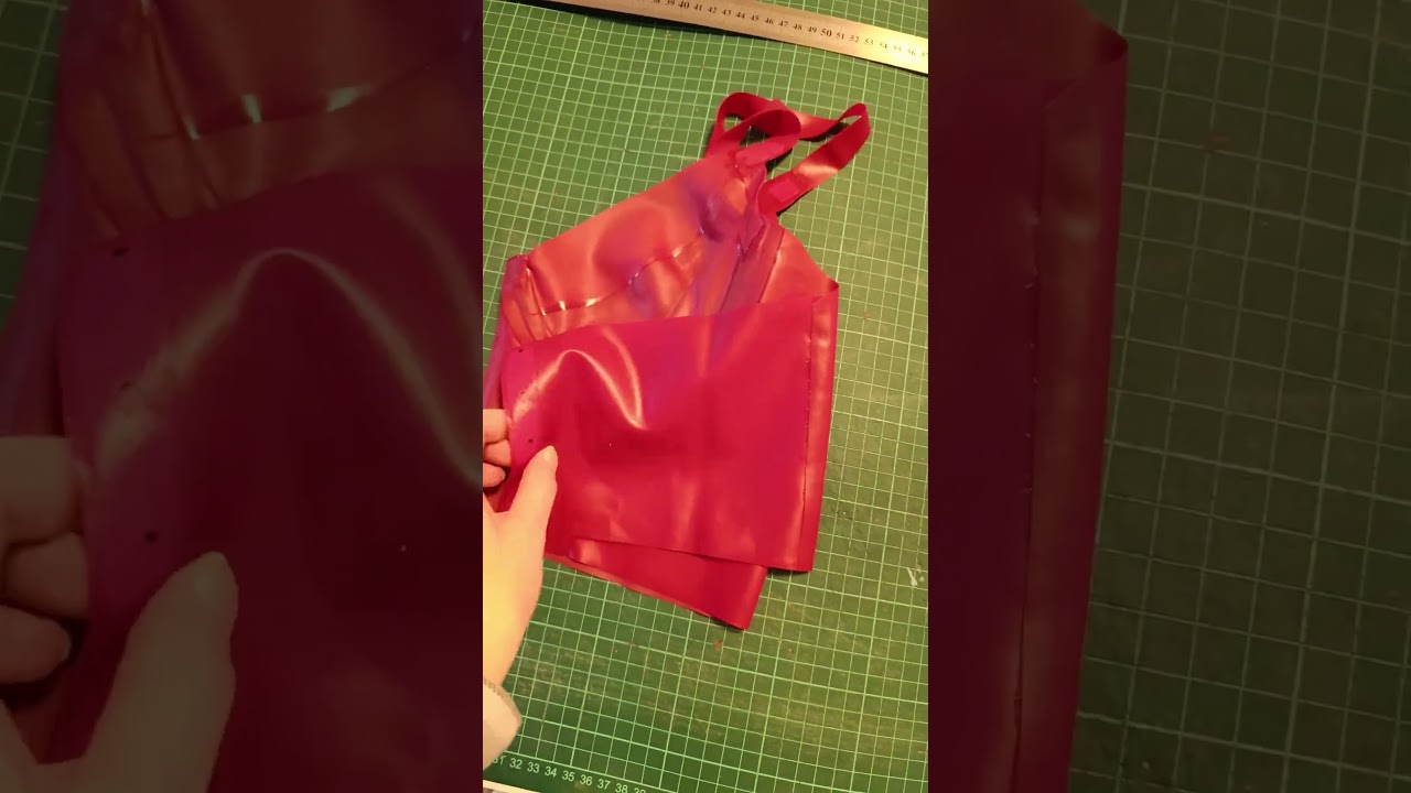 Crafting a Shiny Red Latex Bra Top | Studio Vibes #latexwork #handmadewithlove #redlatex