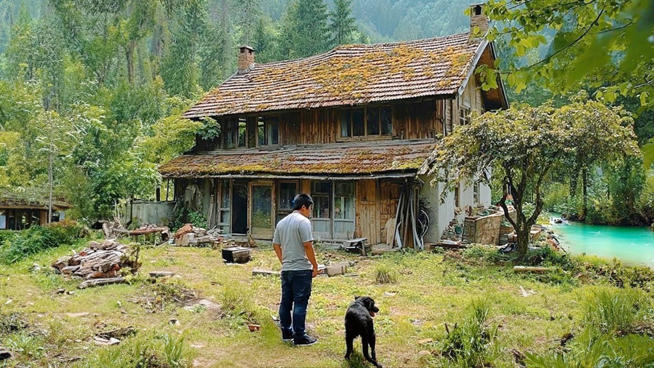 A Genius Man Renovated His Grandfather's Abandoned House by the River into a Dream Paradise