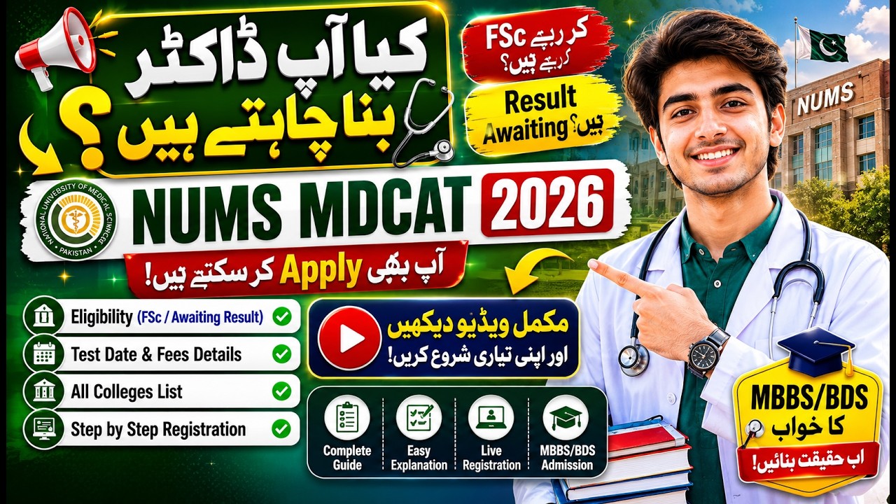 NUMS MDCAT 2026 Complete Guide | Eligibility, Fees, Test Pattern & Colleges