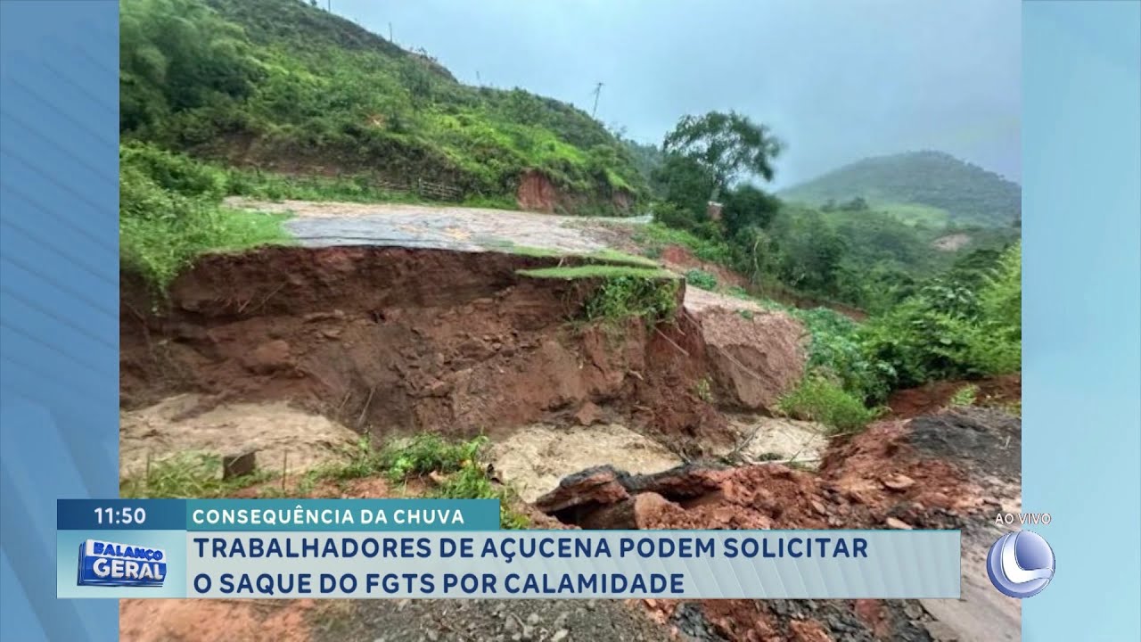 Consequência da chuva: Trabalhadores de açucena podem solicitar o saque do FGTS por calamidade.