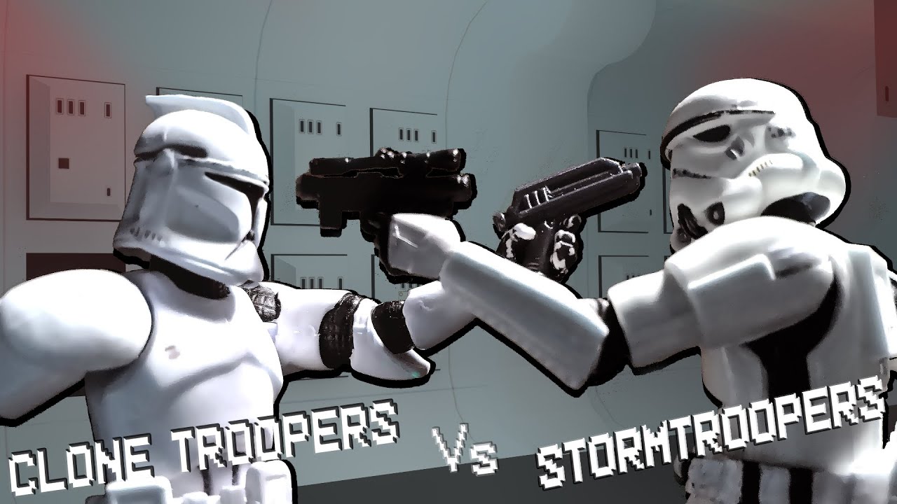 Star Wars Action Figure Stop Motion Clone Troopers vs Stormtroopers