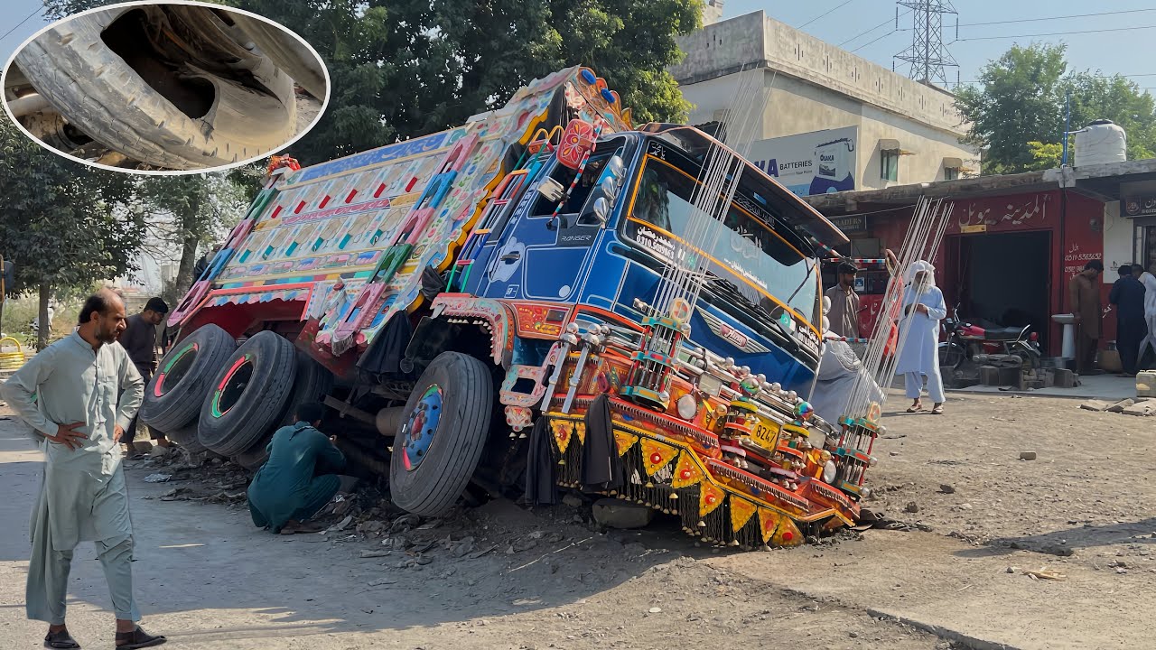 From Wreck to Wonder! Pakistani Dump Truck Fell in Drain and Got a Full  front Suspension Rebuild!