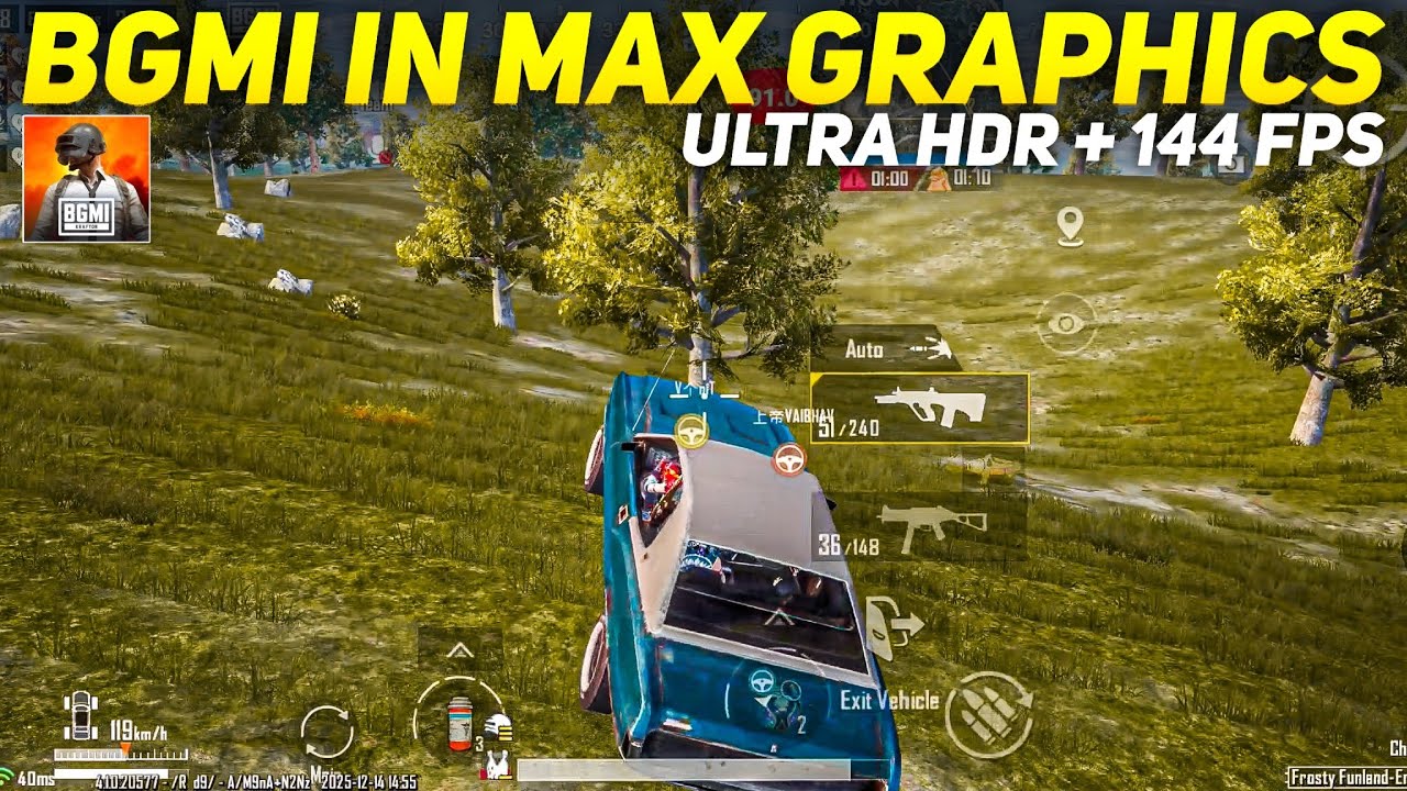 BGMI At Max Graphics Settings 🥶 ULTRA HDR + 144 FPS Genie Mode GAMEPLAY | IQOO 13 Bgmi Test