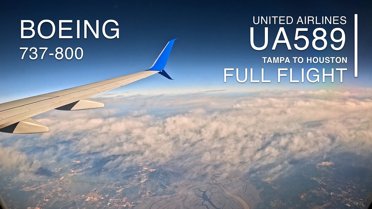 United Airlines 737-800 Full Flight [4K Window Seat] | Tampa (TPA) to Houston (IAH) – UA589