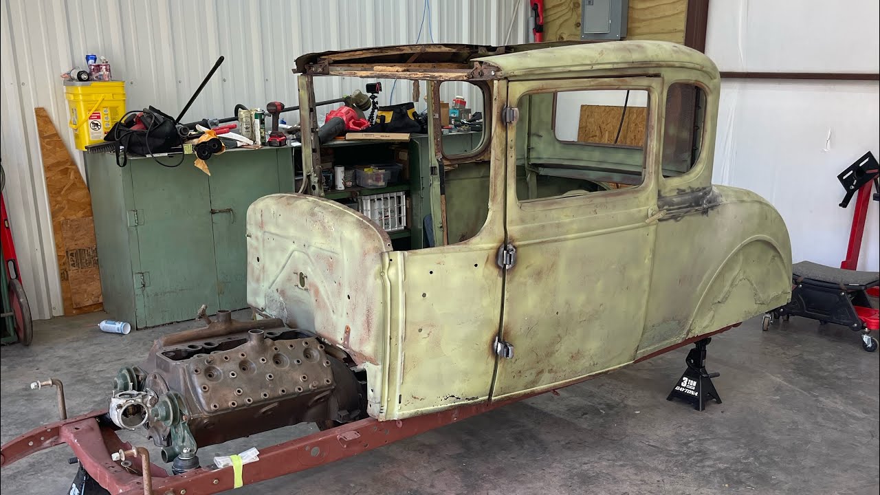 Model A Coupe Body mockup on an AV8 Frame.