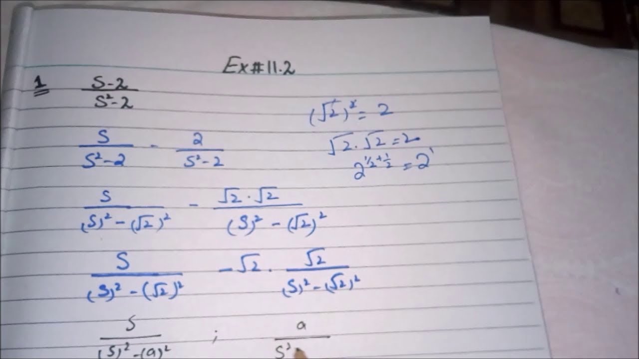 Inverse Laplace Transform/ Exercise 11.2 /Part 1/Mathematical Methods by SM YUSUF..