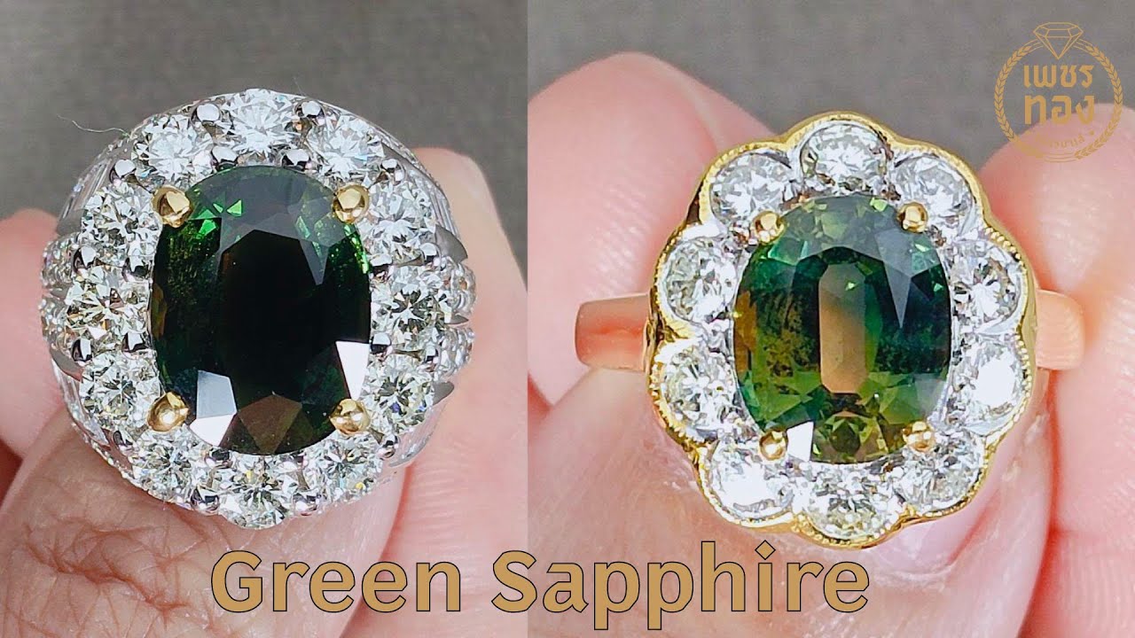 19/8/2568 ว.ทองคำ75% เขียวส่อง 11.0 ct เพชร 7.18cts, ว.ทองคำ75% เขียวส่องจันทร์ดิบ 3 ct เพชร0.90 cts