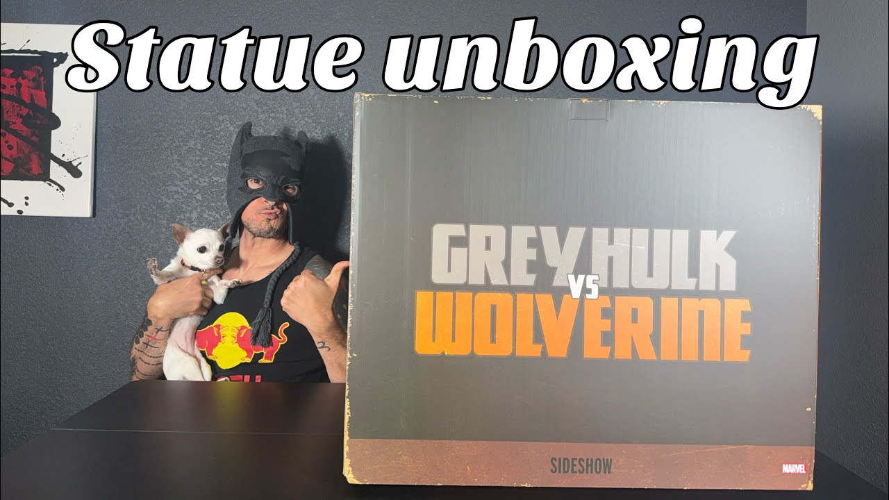 Grey Hulk vs, Wolverine statue unboxing