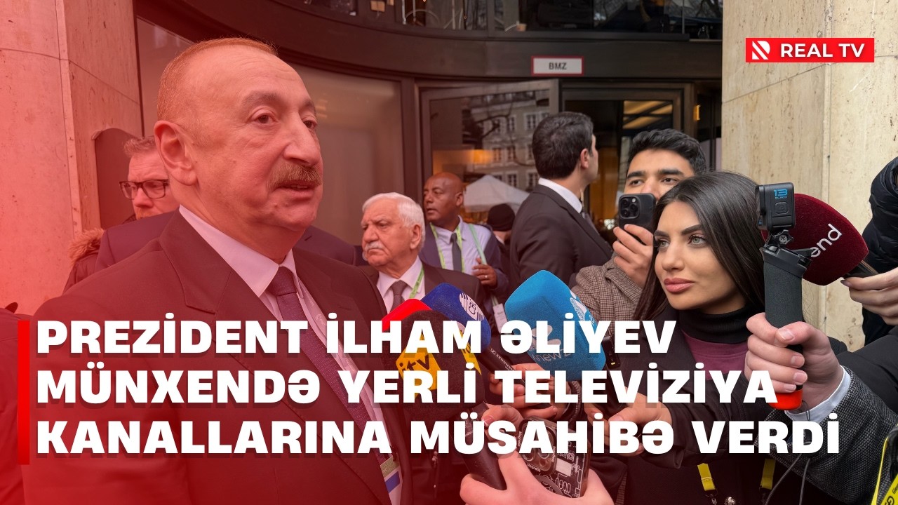 Prezident İlham Əliyev Münxendə yerli televiziya kanallarına müsahibə verdi