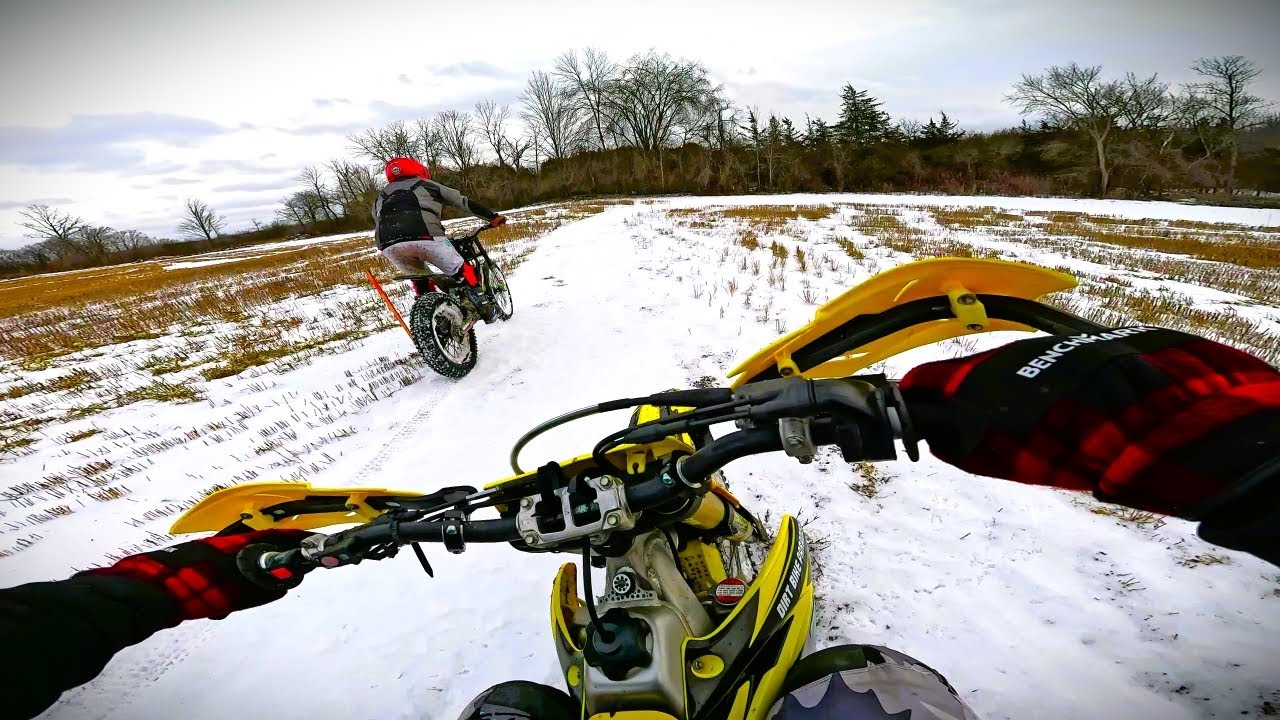 Ripping Ice covered grass track!