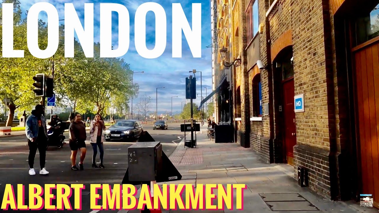 London Albert Embankment Afternoon Walk