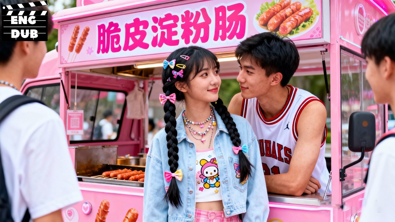 【FULL📽】She Chased the Cold Prince Just for the Reward — Selling Sausages Outside His School!