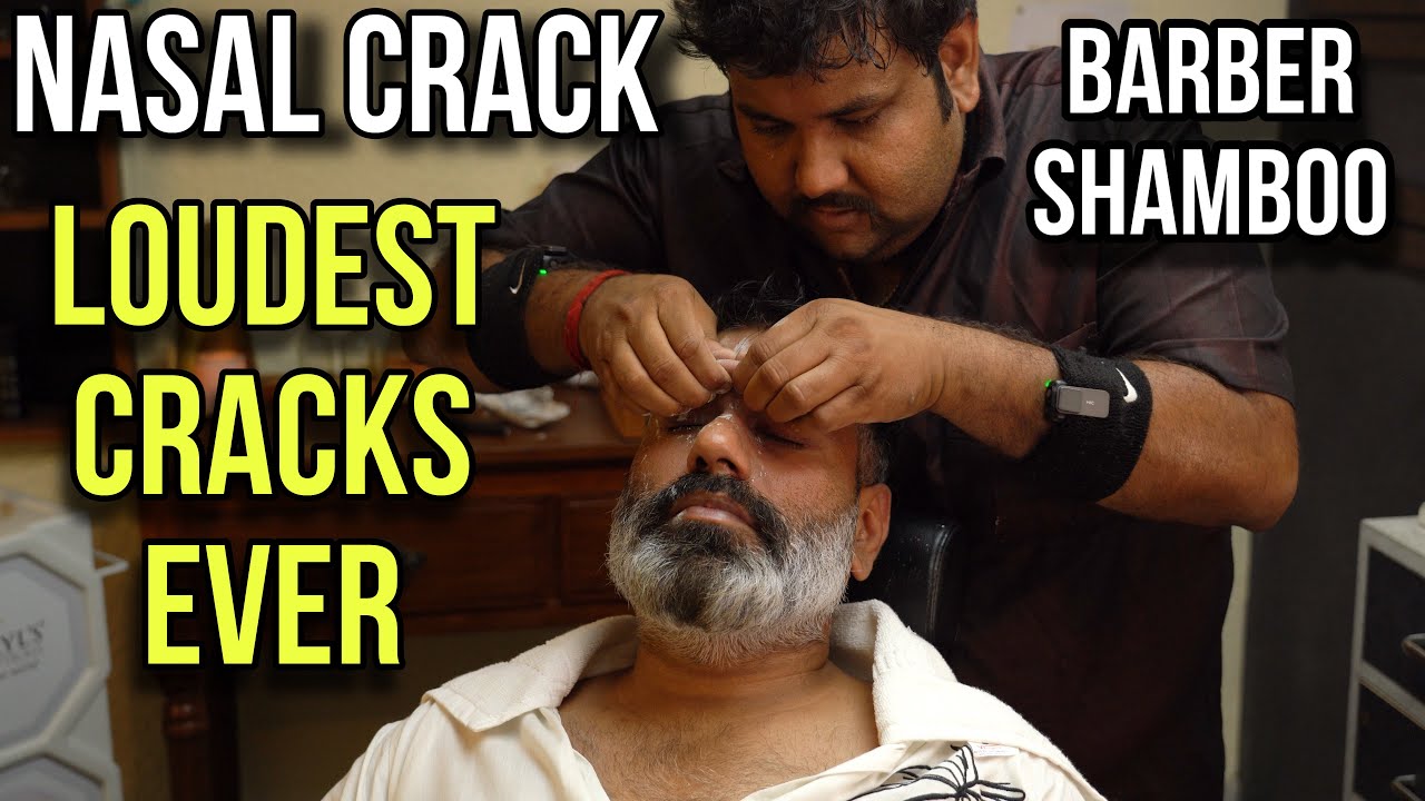 Asmr Nasal cracking, head massage, Skin, Neck cracking by Indian Barber Shamboo, Loudest cracking