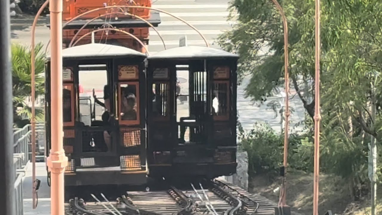 Riding on the Funicular in Los Angeles, California ￼